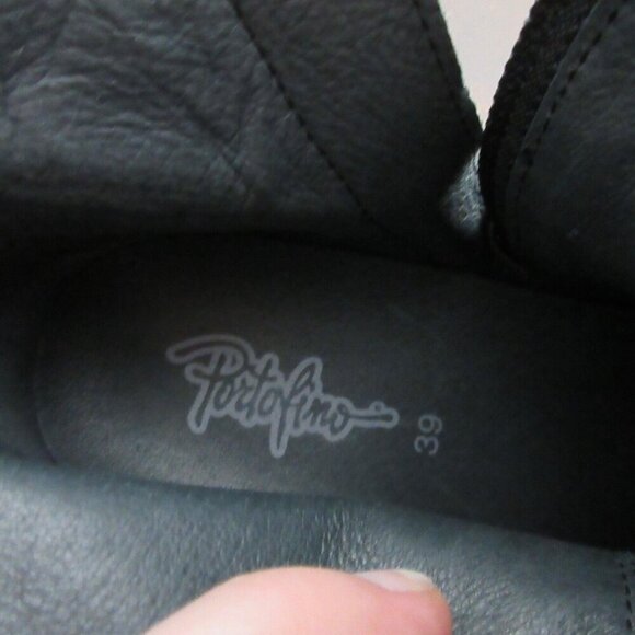 Portofino Women's Ankle Boots Booties Heels Side Lace-up Almond Toe 39 Navy 880 - Picture 3 of 9